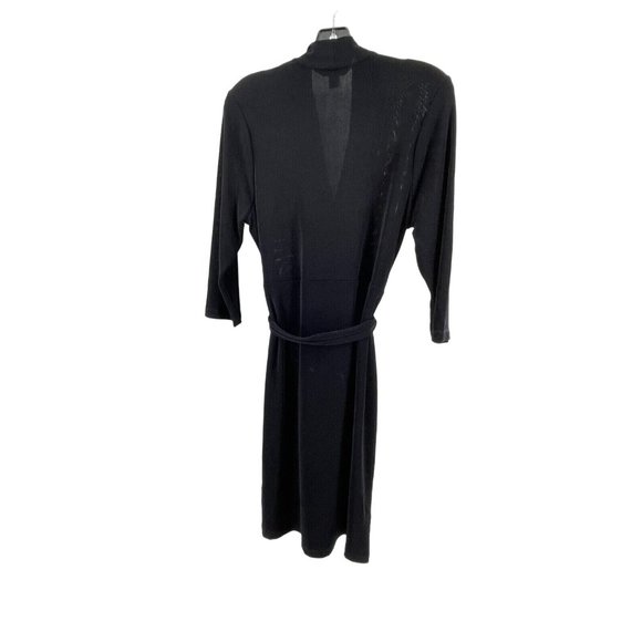 Coldwater Creek Petite Black 3/4 Sleeve Belted Stretch Wrap Dress Size PM - Picture 7 of 14